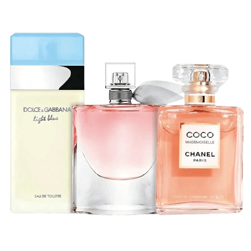 3-Piece Women's Fragrance Set: La Vie Est Belle, Mademoiselle & Light Blue